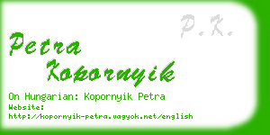 petra kopornyik business card